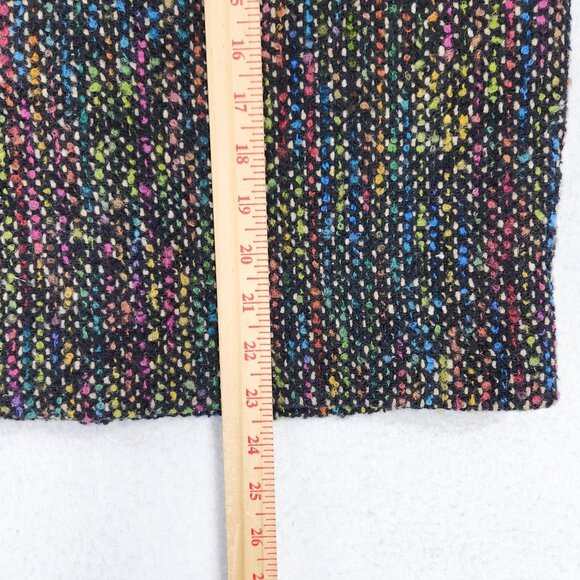 Trina Turk Skirt Womens 8 Black Colorful Tweed Boucle Wool Blend Pencil Lined - Picture 5 of 12